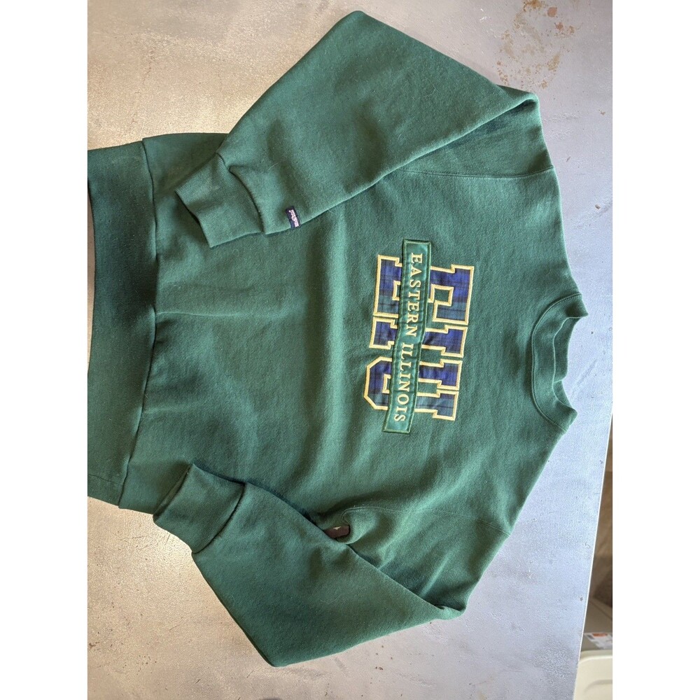 1990s JanSport dark green crewneck sweatshirt embroidered Eastern Illinois